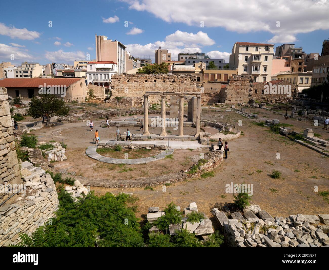 Ruins of a library, Hadrian's Library, Monastiraki Square, Athens, Attica, Greece Stock Photo
