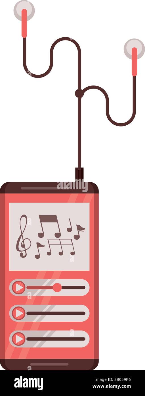 media player mp3 with earphones Stock Vector Image & Art - Alamy