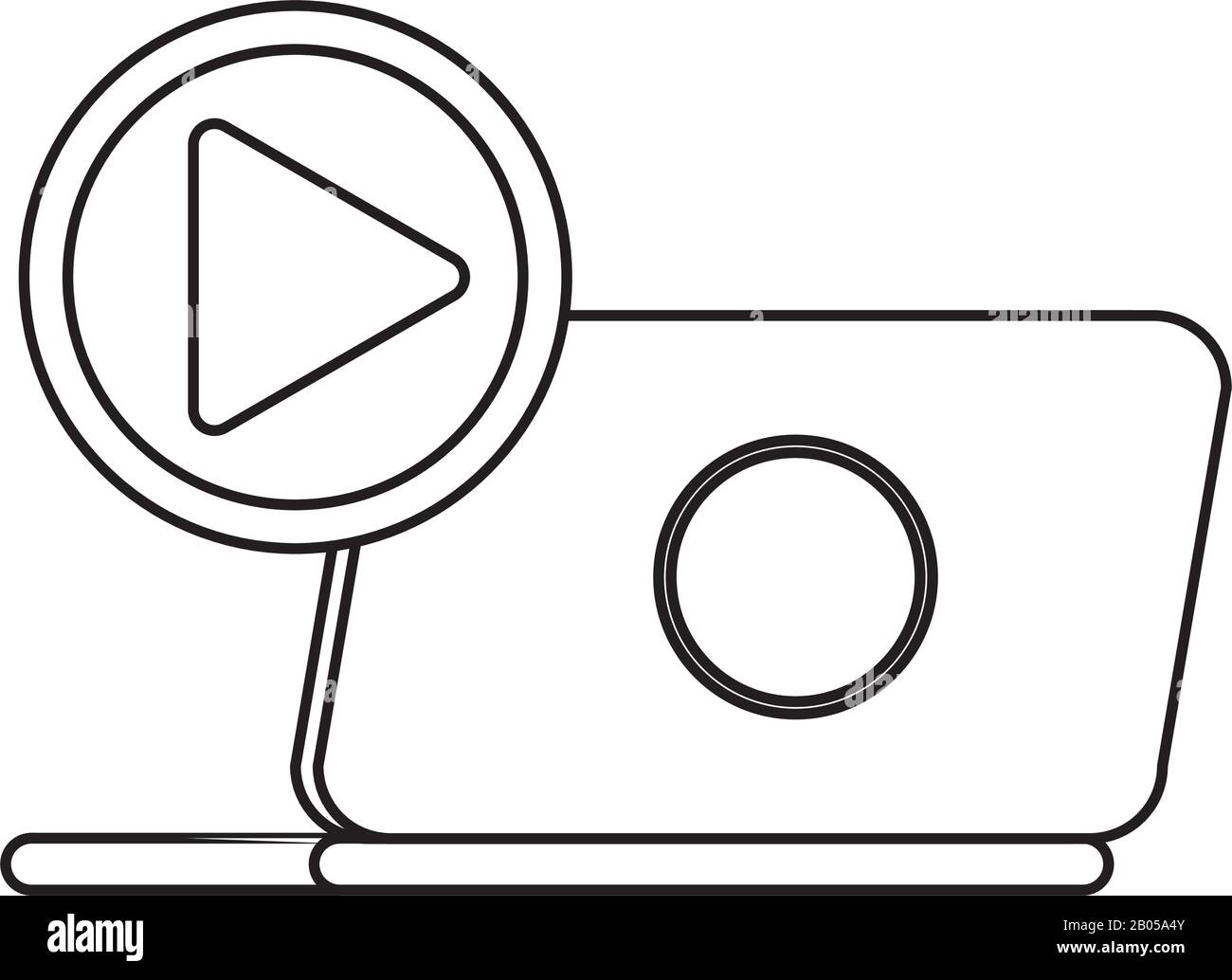 laptop with play button media player Stock Vector Image & Art - Alamy