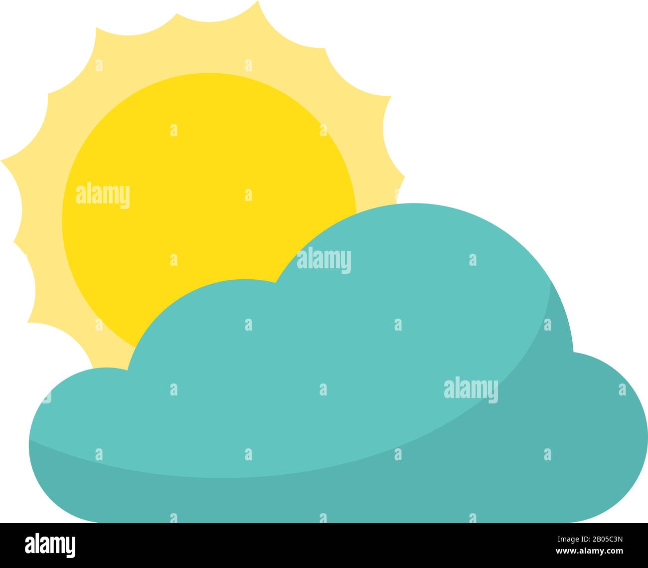 cloud with sun isolated icon Stock Vector Image & Art - Alamy
