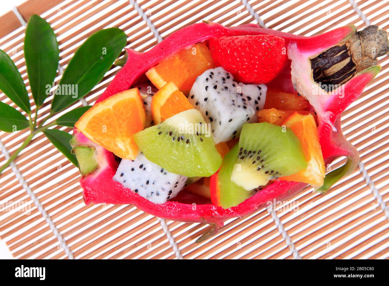 Dragon fruit, kiwi fruit, strawberry and orange Stock Photo Alamy