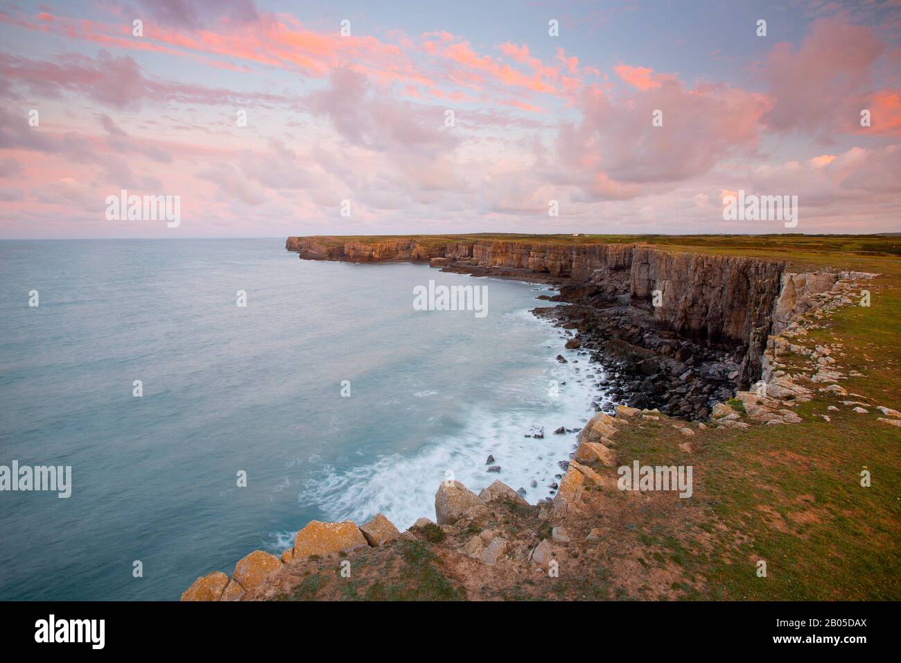 coastal landscape at the Pembrokeshire Coast National Park, United Kingdom, Wales, Pembrokeshire Coast National Park Stock Photo