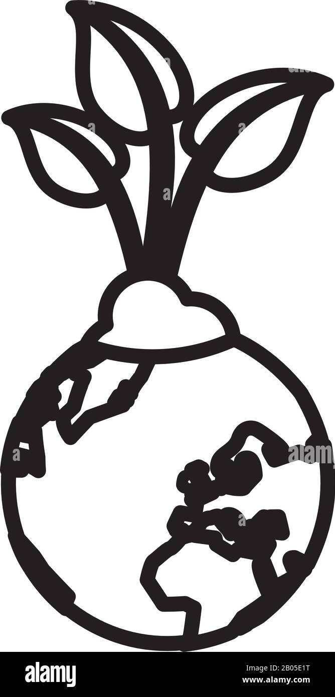 world planet earth with leafs plant Stock Vector Image & Art - Alamy