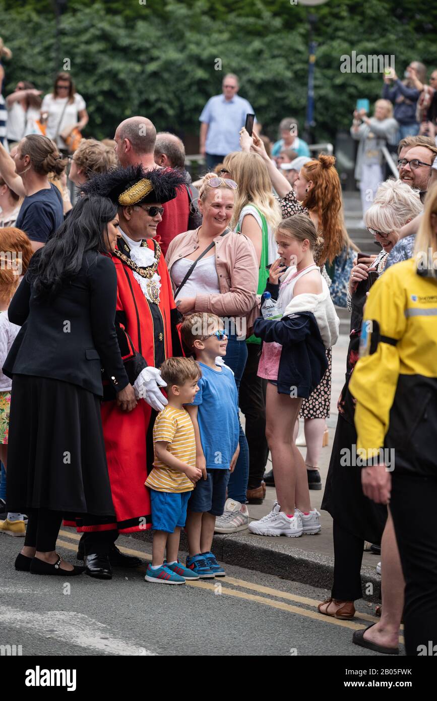 Manchester Day celebrations take place in the city centre Stock Photo