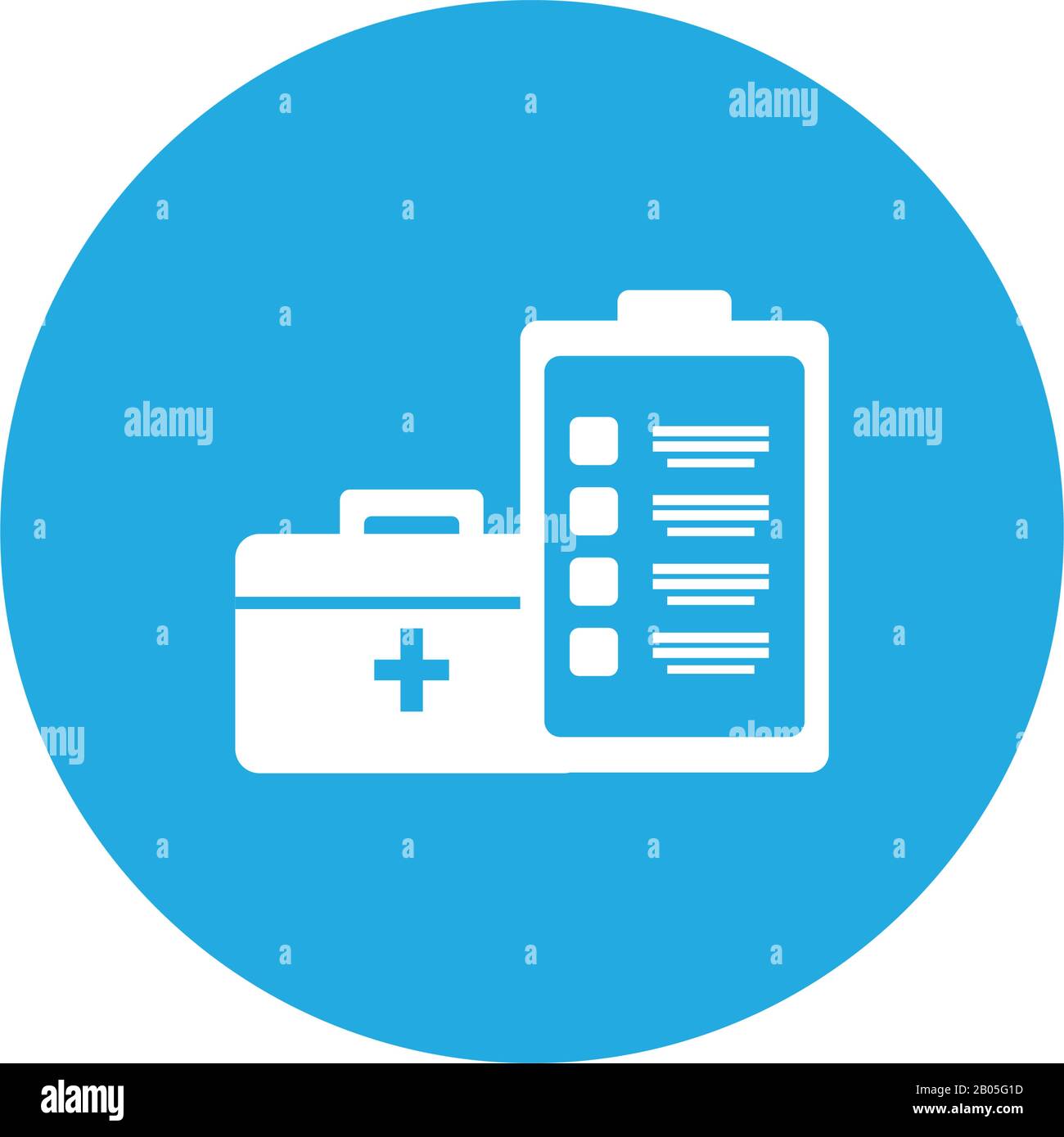 first aid kit medical and clipboard , block and flat style icon vector ...