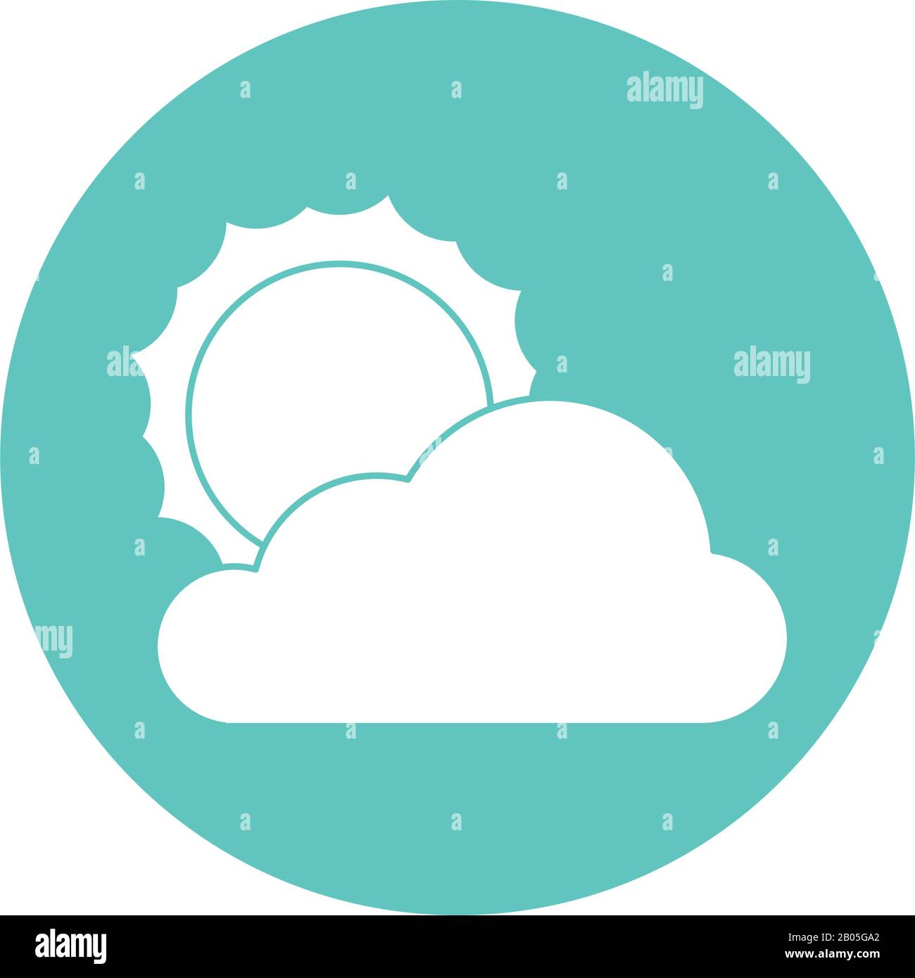 cloud with sun isolated icon Stock Vector Image & Art - Alamy