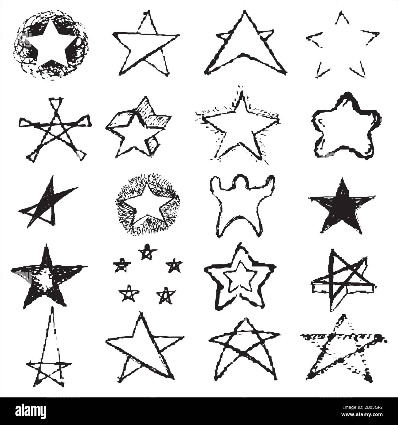 Set of varied black and white stars Stock Vector Image & Art - Alamy
