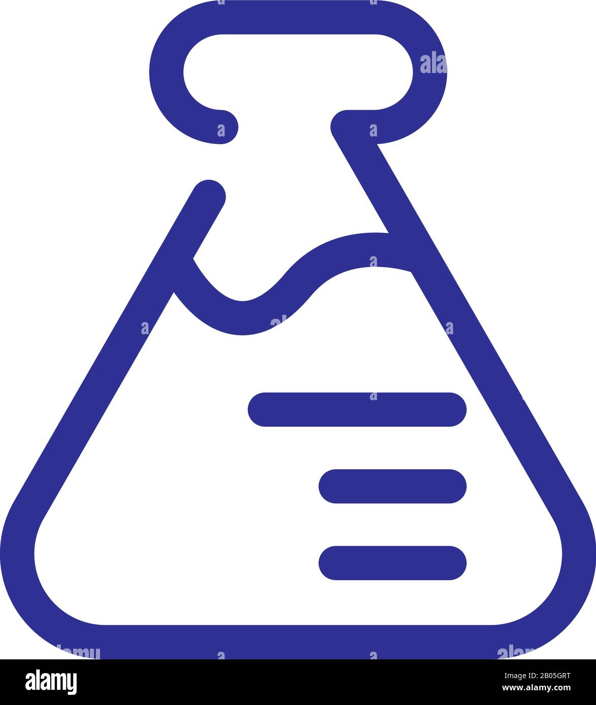 flask bottle over white background, thick line style, vector