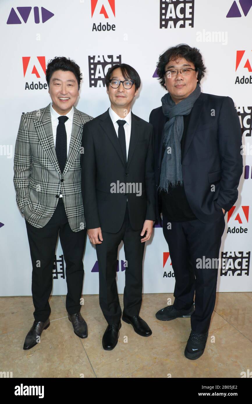 70th Annual ACE Eddie Awards at the Beverly Hilton Hotel in Beverly Hills, California on January 17, 2020 Featuring: Song Kang-ho, Jinmo Yang, Bong Joon-ho Where: Beverly Hills, California, United States When: 18 Jan 2020 Credit: Sheri Determan/WENN.com Stock Photo