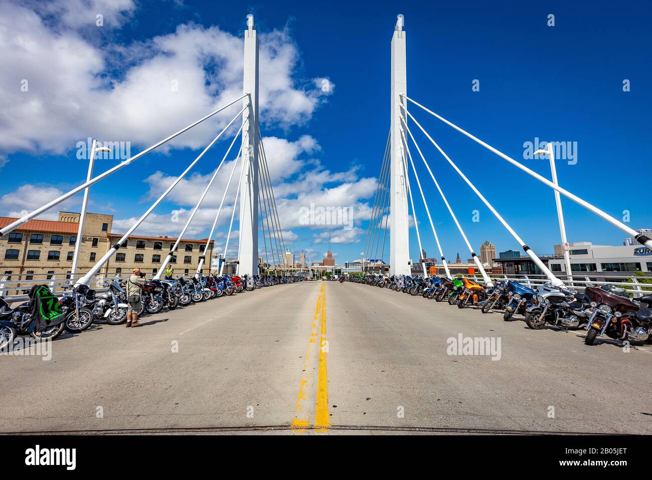 MILWAUKEE, WISCONSIN /UNITED STATES OF AMERICA - AUGUST 30, 2018: Outside Harley-Davidson Museum during the 115th anniversary celebration. Stock Photo
