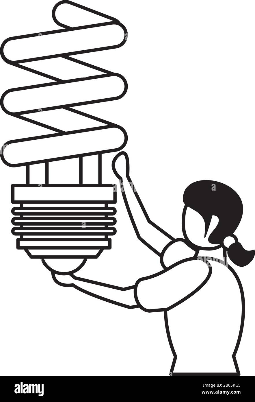 Light bulb symbol woman Black and White Stock Photos & Images - Alamy
