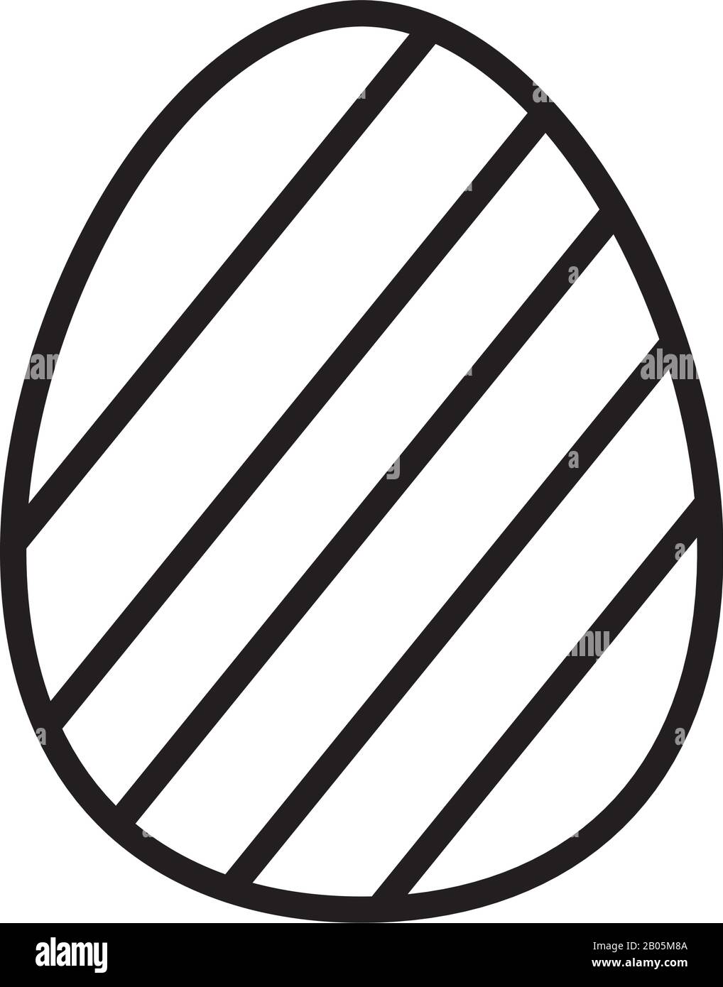 easter egg painted with stripes line style Stock Vector