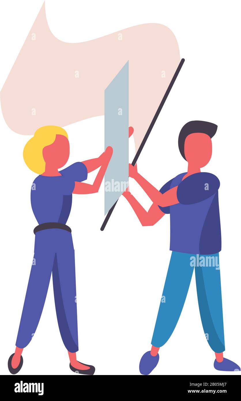 Flag Protest Vector Demonstration banners flags Stock Vector Images - Alamy
