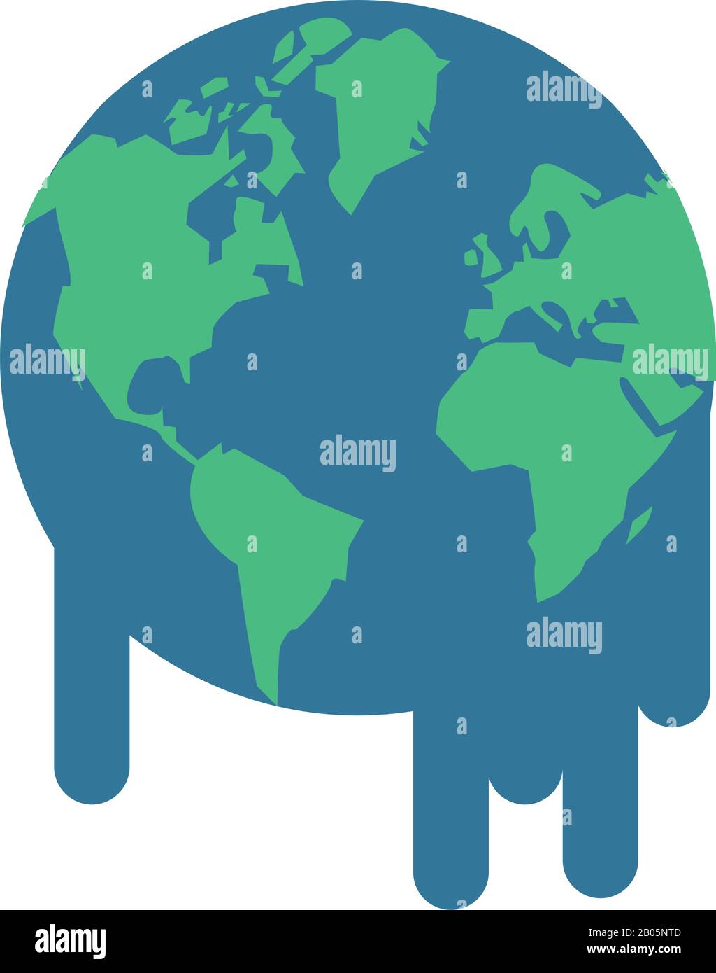 world planet earth melting icon Stock Vector