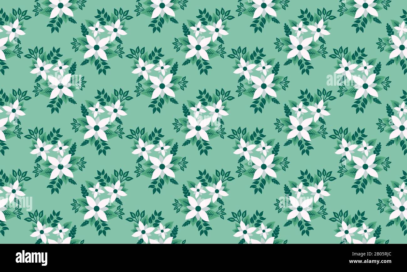 Elegant floral spring pattern background, with beautiful of leaf and ...