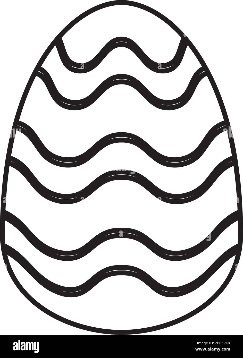 easter egg painted with waves stripes flat style Stock Vector Image ...