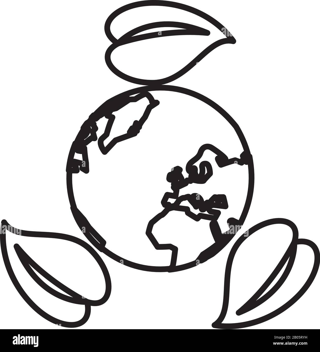 world planet earth with leafs plant Stock Vector Image & Art - Alamy