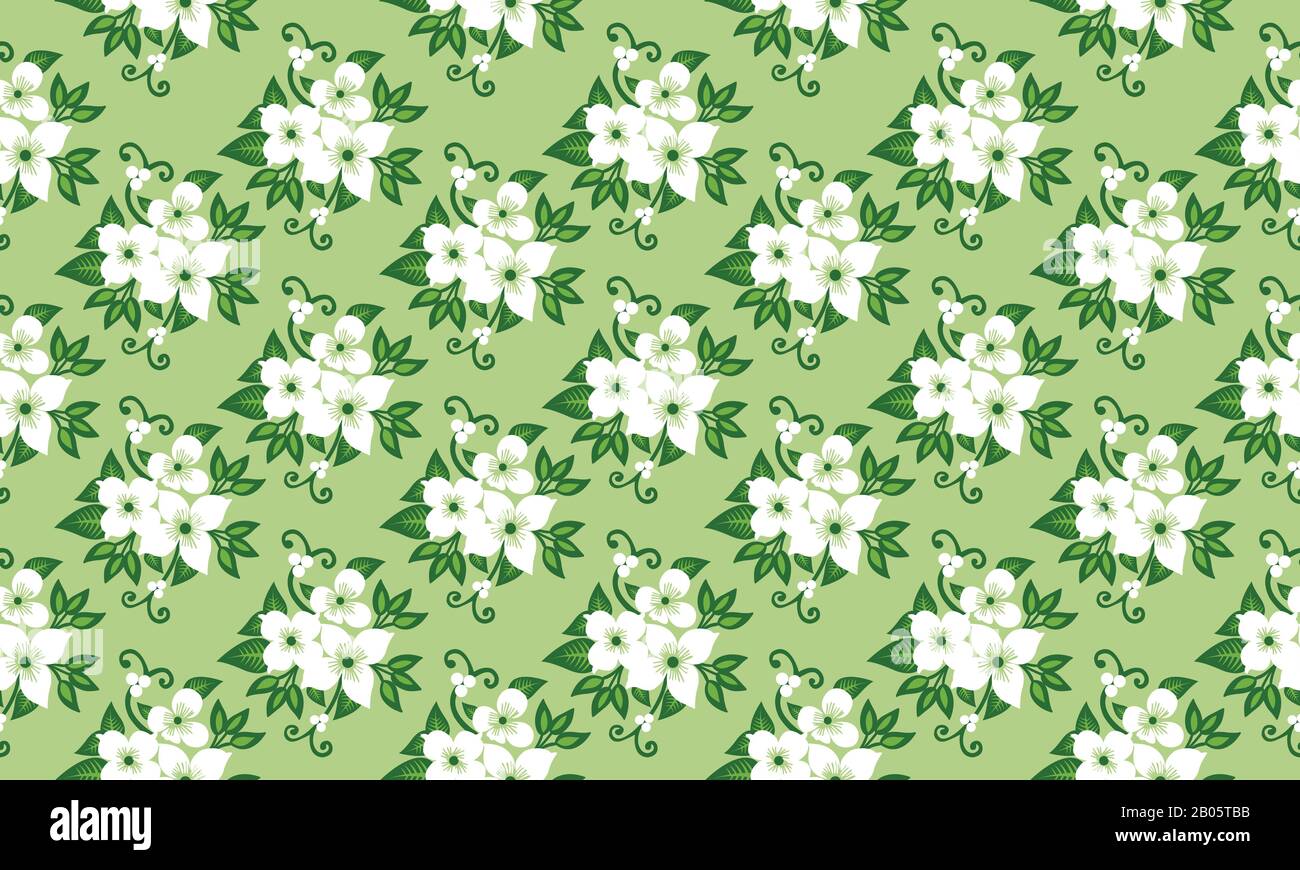 Simple spring flower pattern background, with leaf and floral design ...
