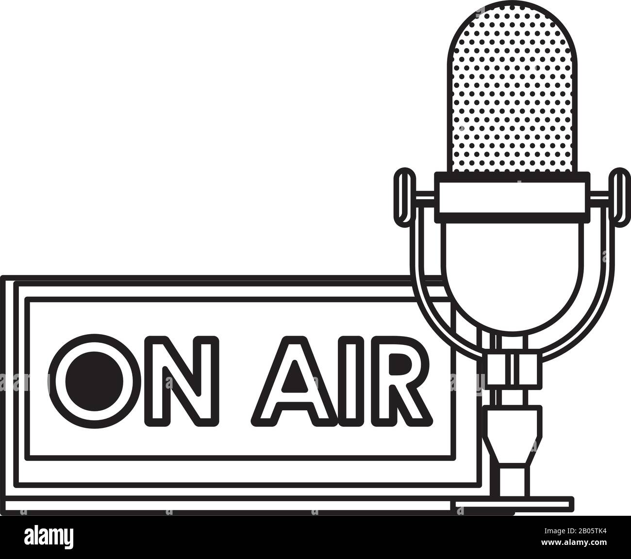 radio microphone retro with on air label Stock Vector