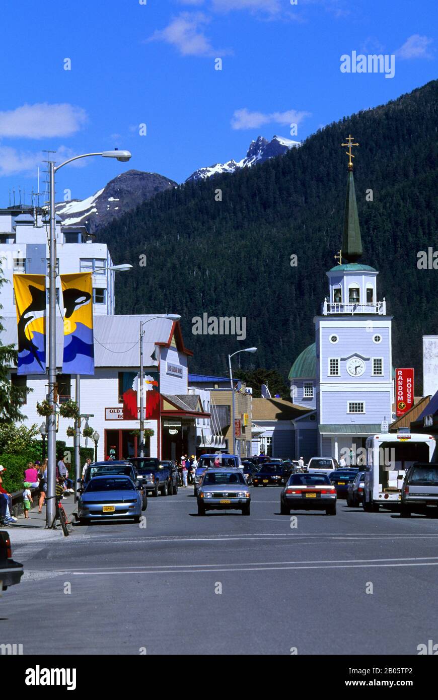 USA,ALASKA,INSIDE PASSAGE, BARANOF ISLAND, SITKA, STREET SCENE WITH ST