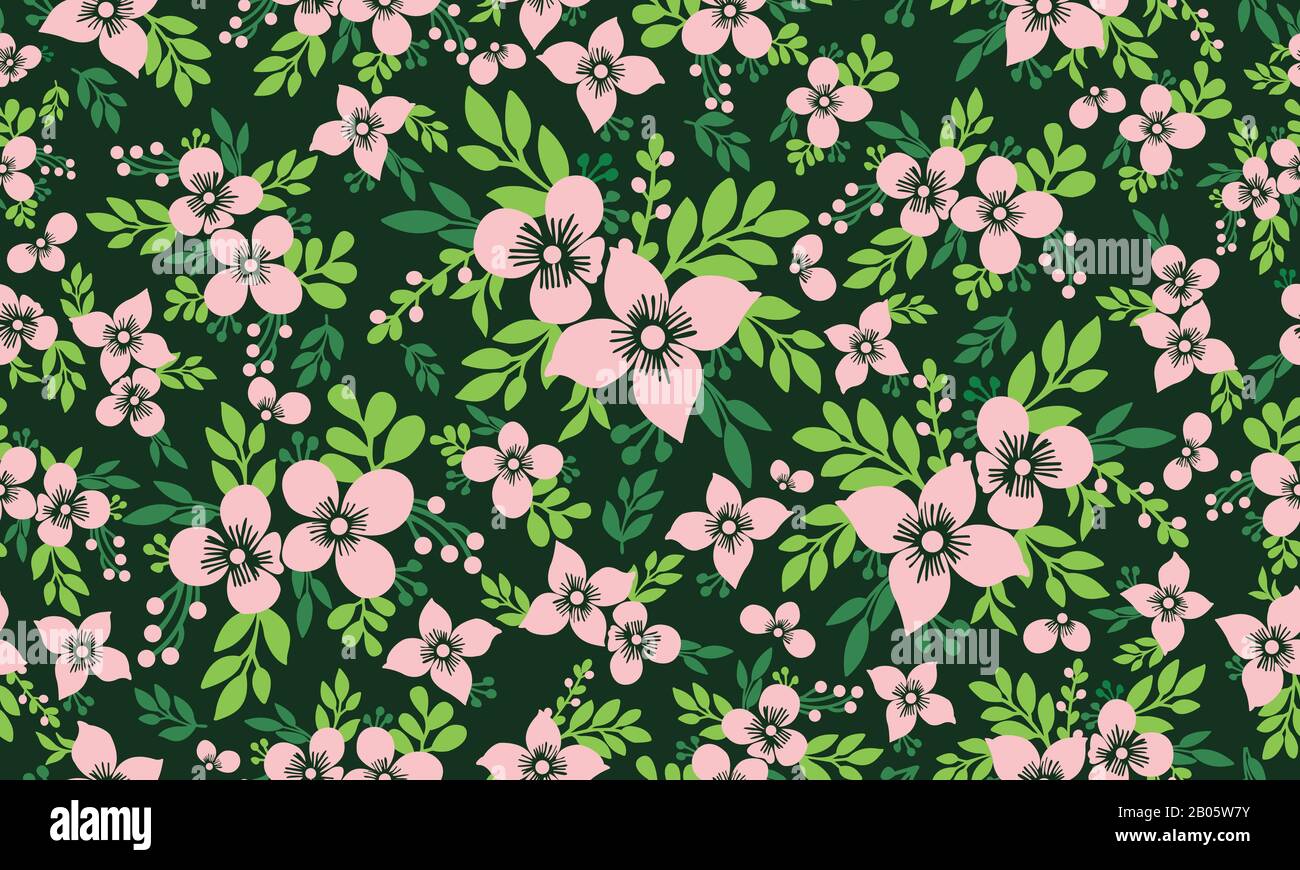 Elegant pattern background for spring floral, with leaf and floral ...