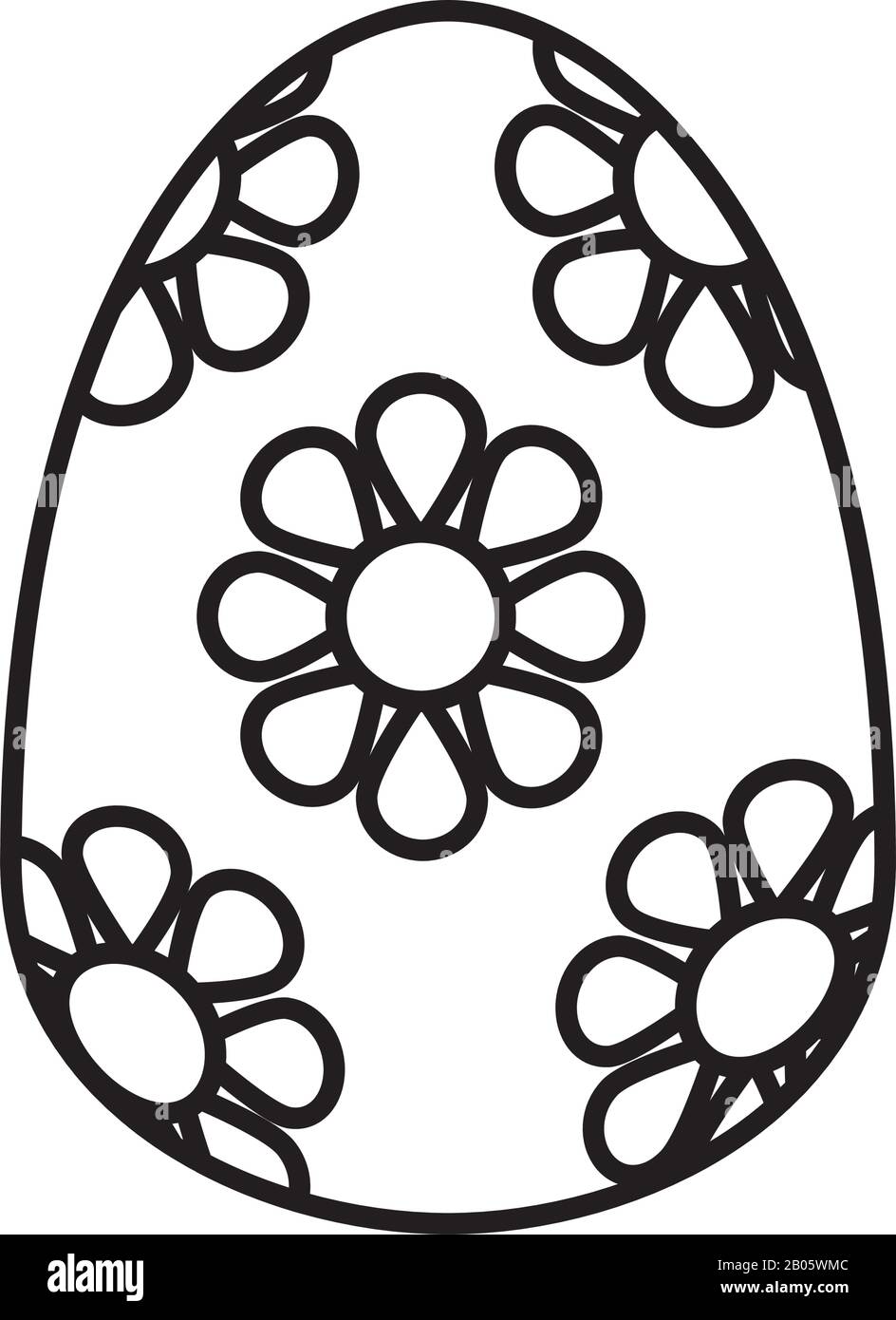 easter egg painted with flowers flat style Stock Vector Image & Art - Alamy