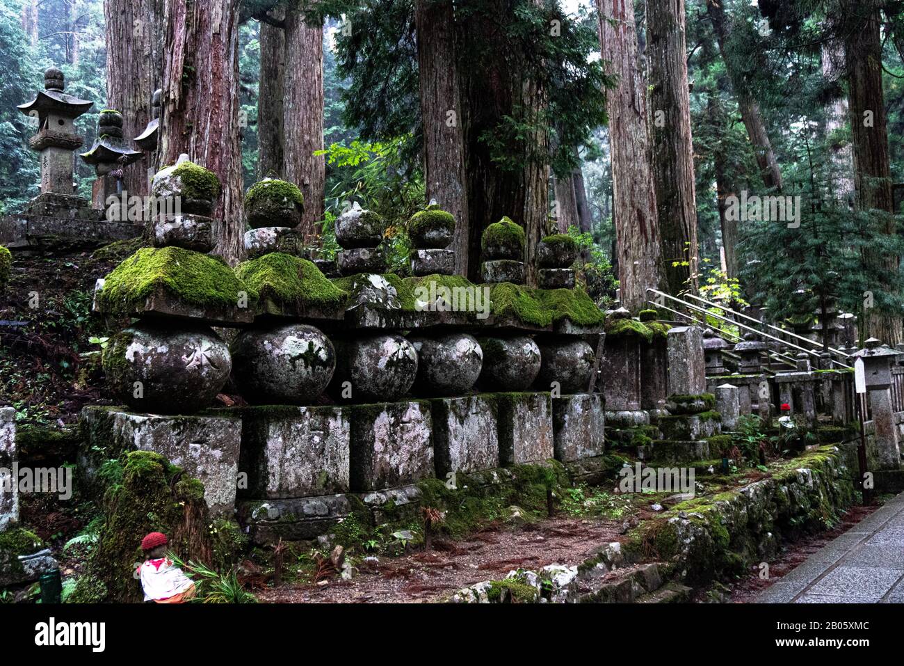 Okunoin, Japan's largest cemetery, located on Mt. Koya, the birthplace and  spiritual center of Shingon Buddhism, UNESCO designated site Stock Photo -  Alamy