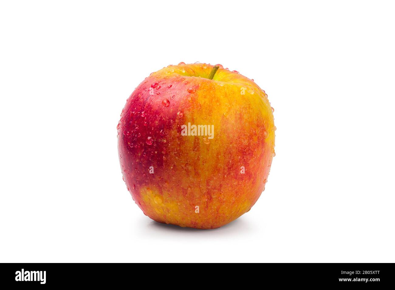 fresh fuji apple fruit isolated on white background with clipping path