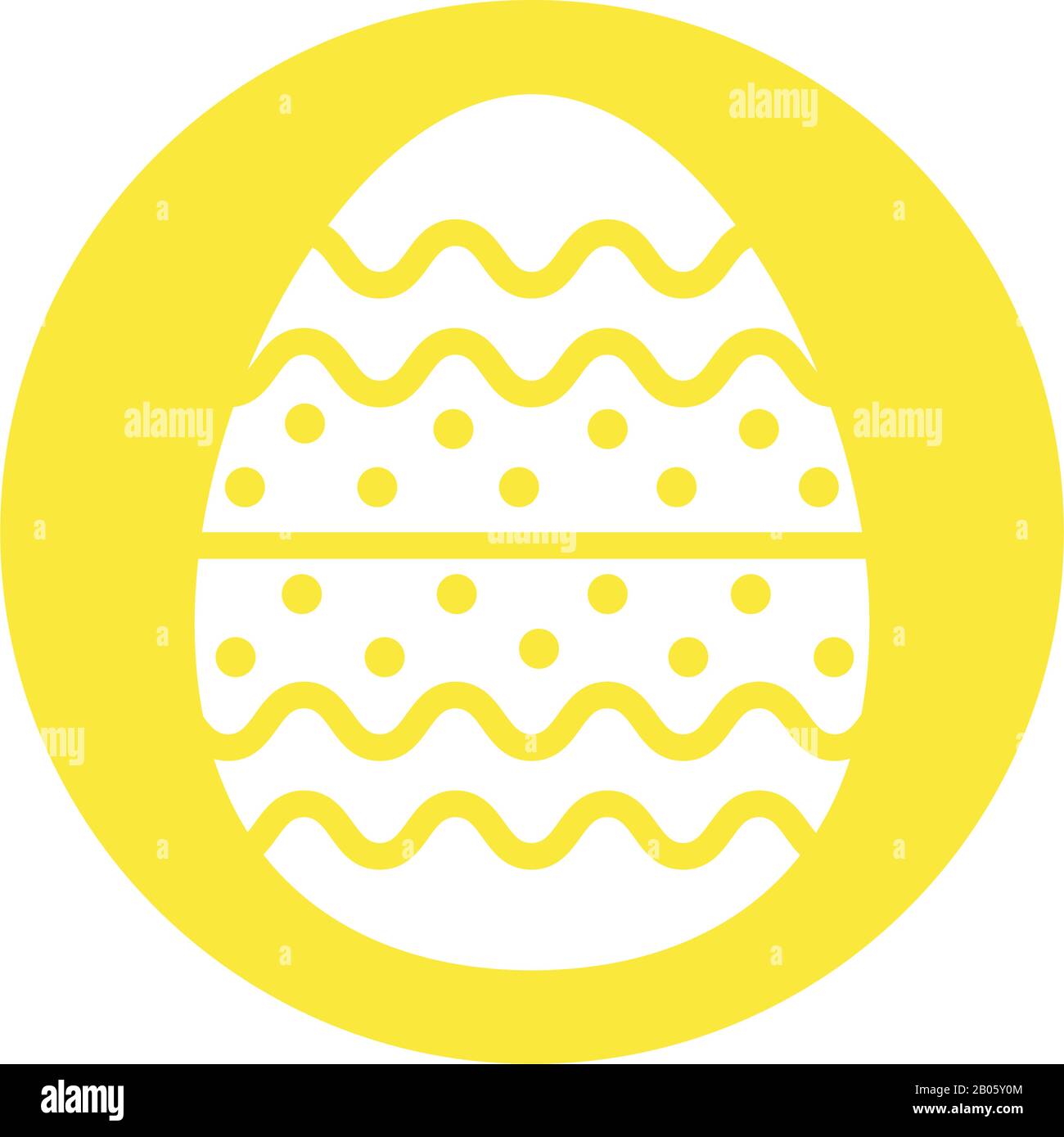 easter egg painted with bars and points block style Stock Vector