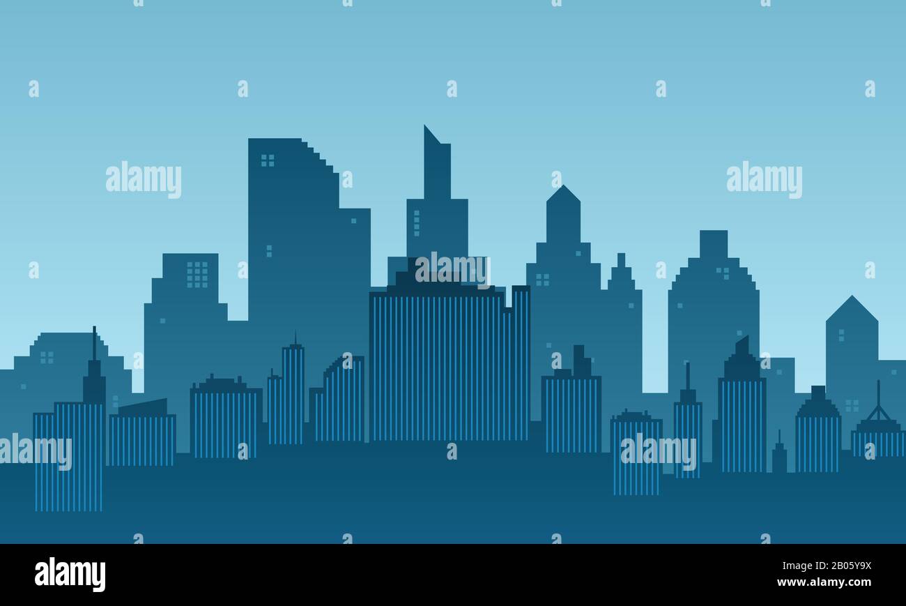 City building modern skyscraper with blue and bright sky Stock Vector ...