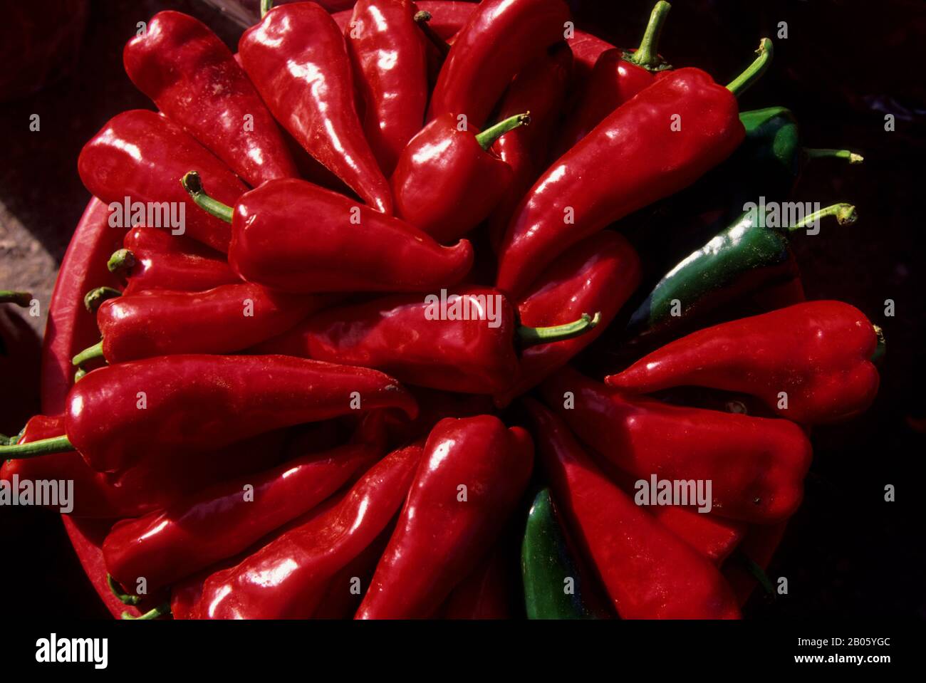 CANADA, ONTARIO, WATERLOO COUNTRY MARKET, CLOSE-UP OF PEPPERS Stock Photo