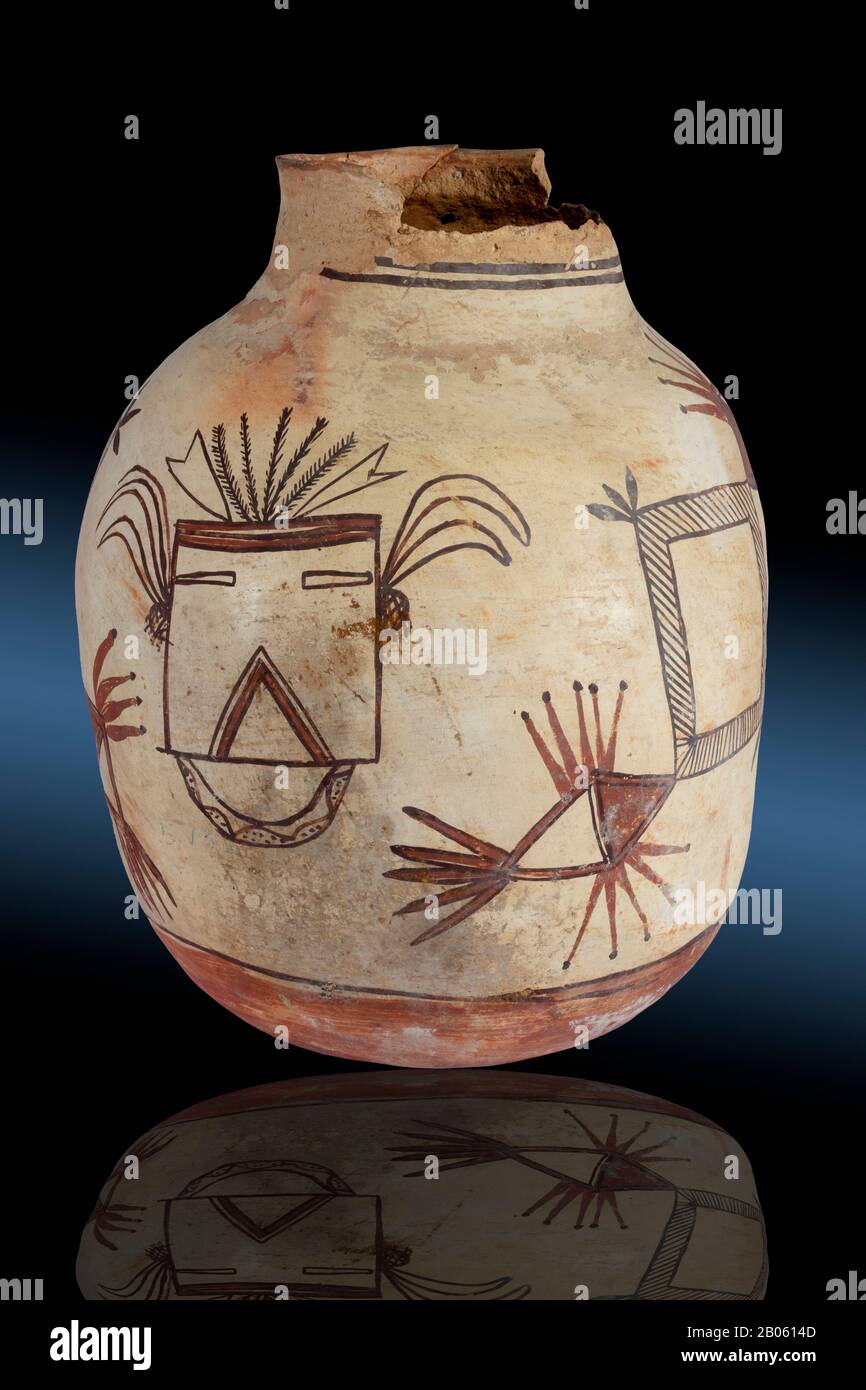 Polychrome Storage Jar, Hopi, Arizona, c.1880-1900 Stock Photo