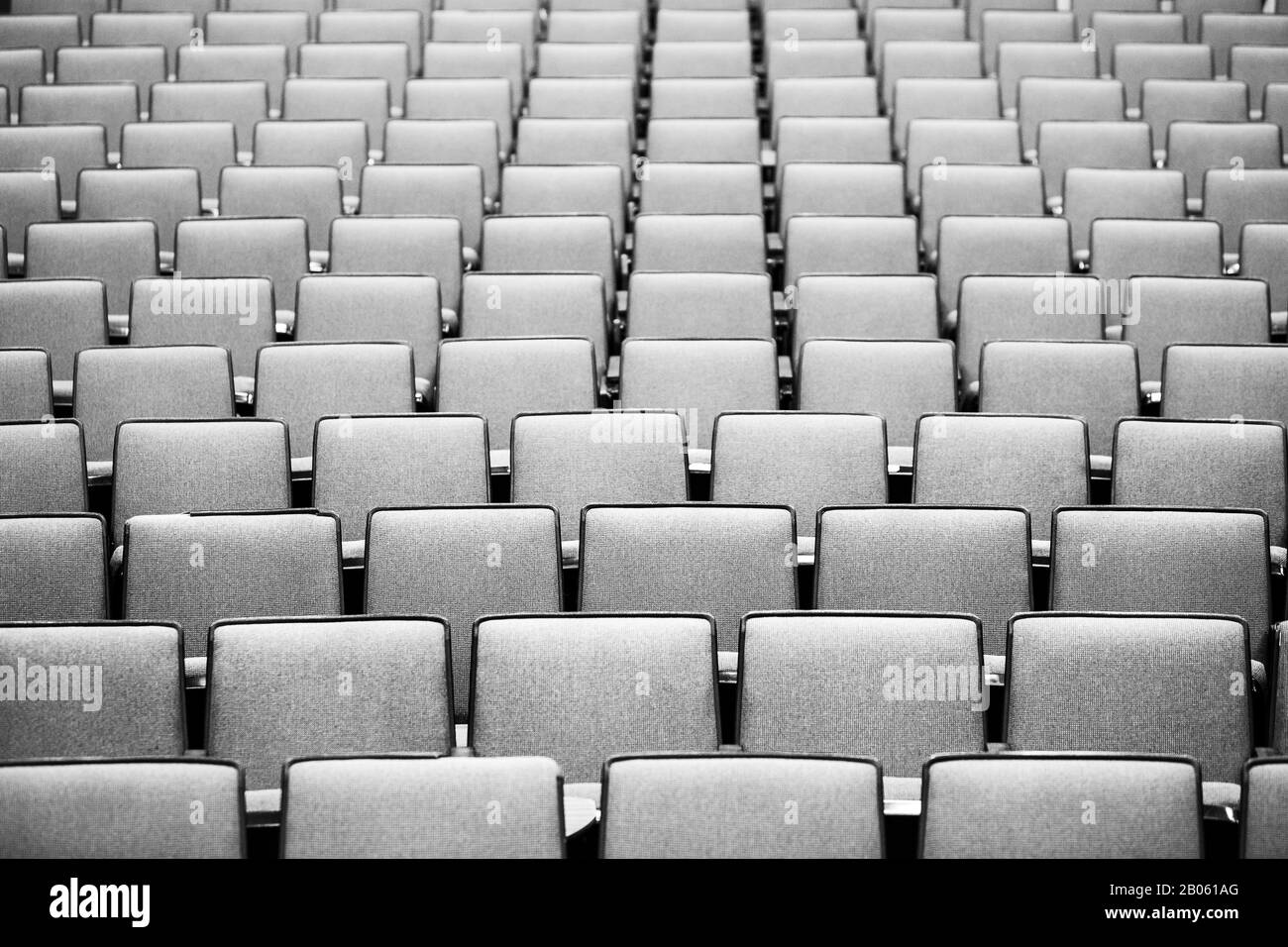 Stadium Seating in College Theatre Theater Rows for Show or Classroom Stock Photo