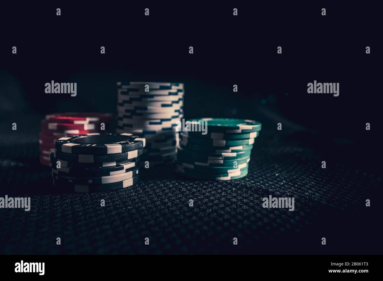 Large stacks of Poker chips at gambiling hall Stock Photo Alamy