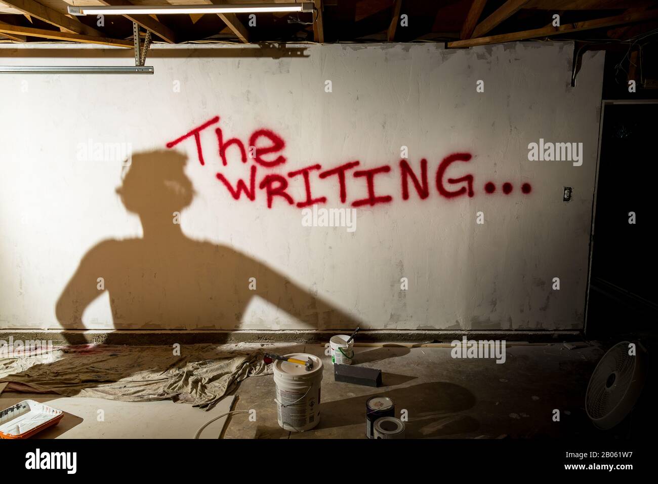 The Writing on the Wall in Red Stock Photo - Alamy