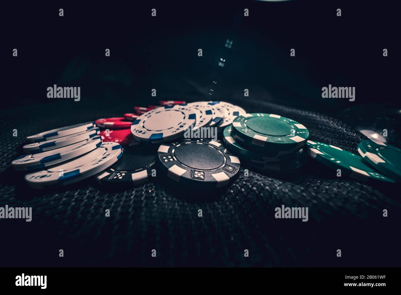 Large stacks of Poker chips at gambiling hall Stock Photo Alamy