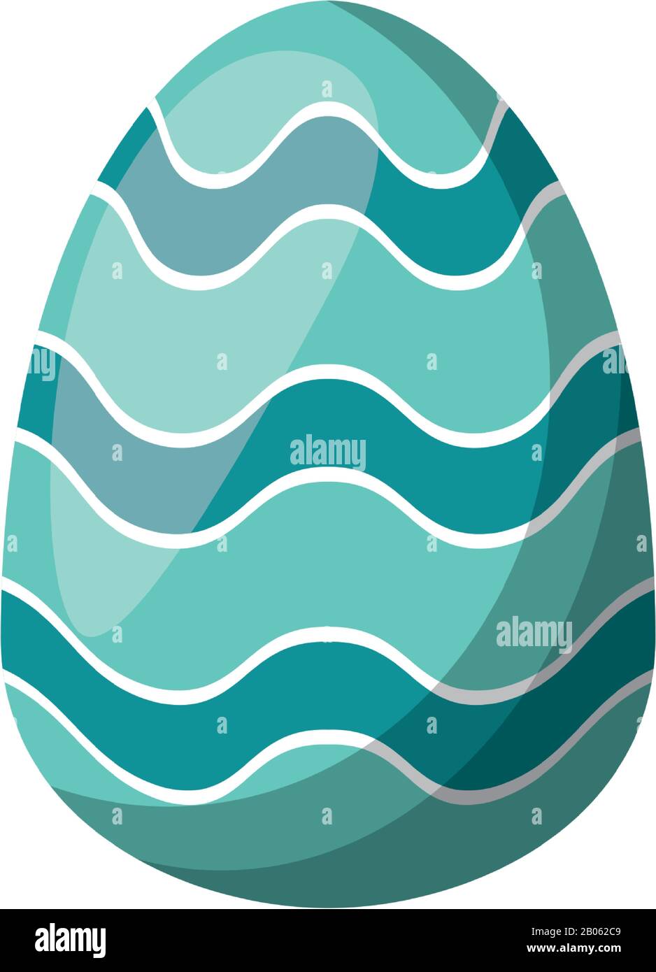 easter egg painted with waves stripes flat style Stock Vector Image ...