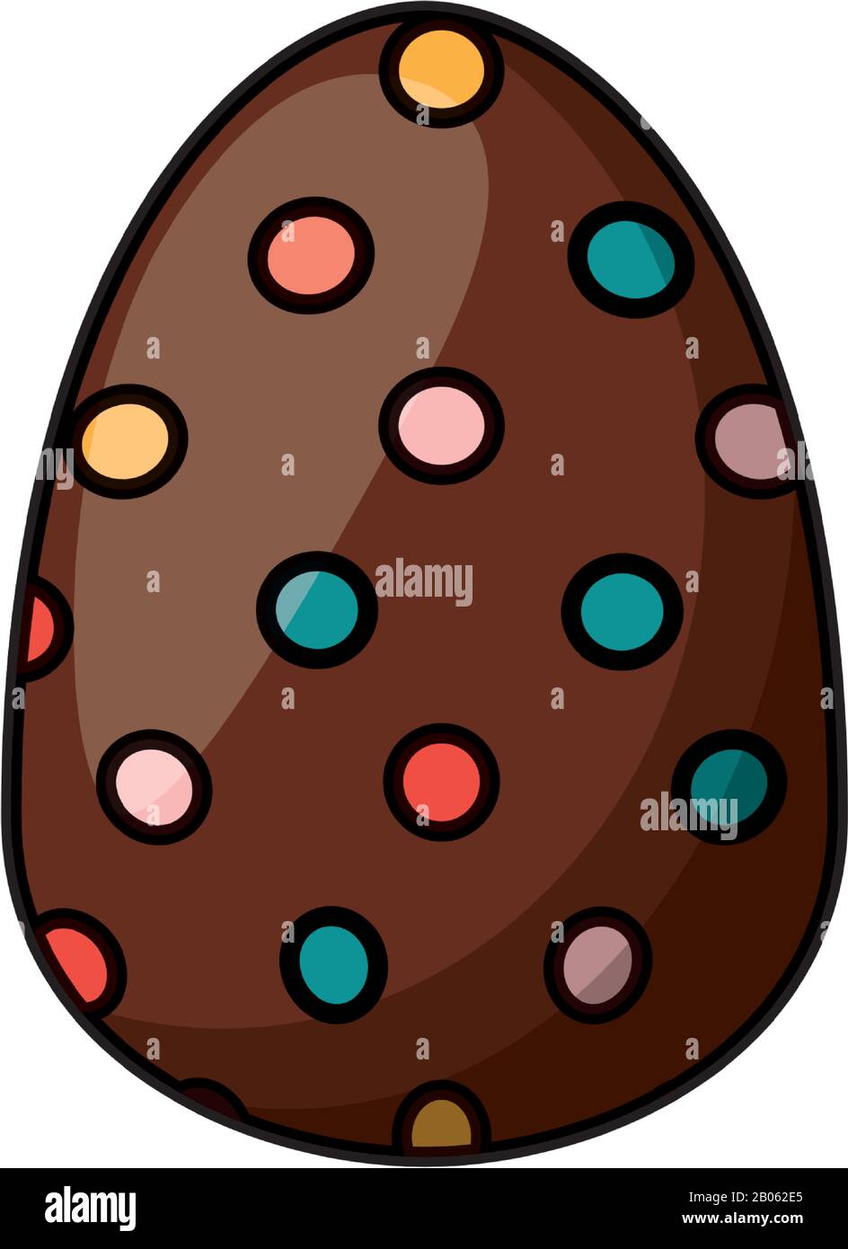 easter egg painted dotted flat style Stock Vector