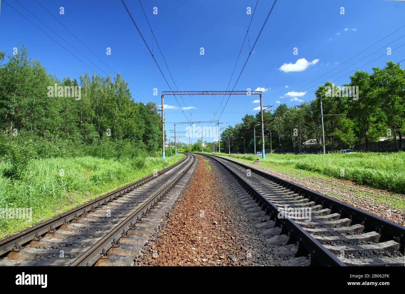 The railway in Kaluga, Russia Stock Photo