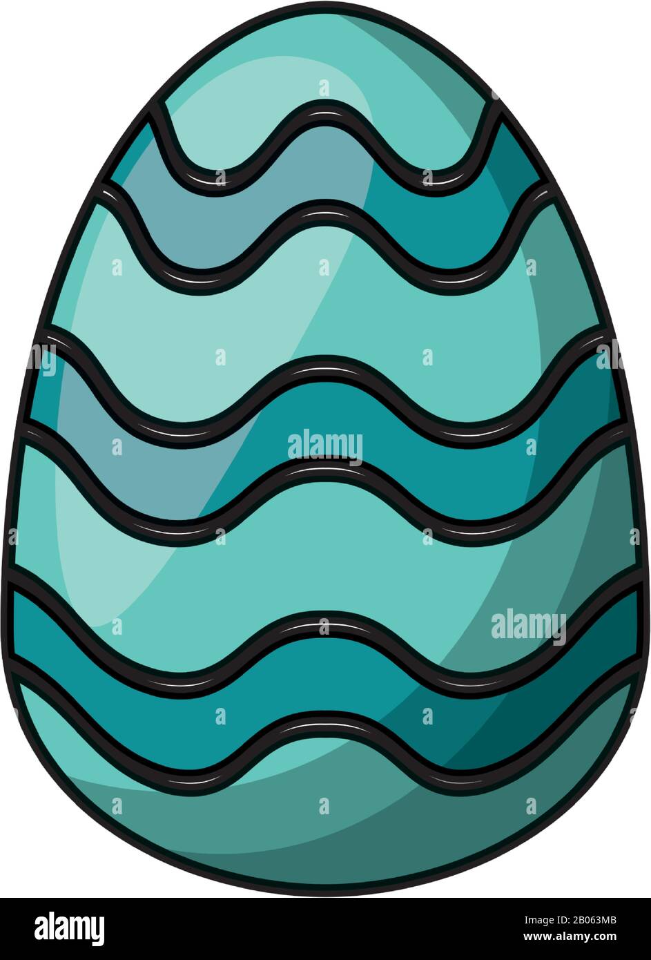 easter egg painted with waves stripes flat style Stock Vector Image ...