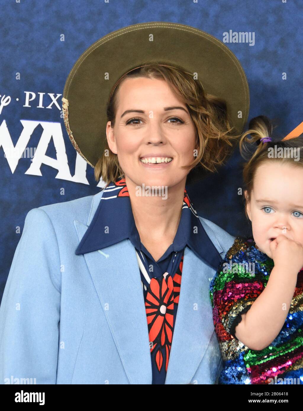 Hollywood, California, USA 18th February 2020 Singer/songwriter Brandi Carlile and daughter Elijah attend Disney Pixar 'Onward' World Premiere on February 18, 2020 at the El Capitan Theatre in Hollywood, California, USA. Photo by Barry King/Alamy Live News Stock Photo