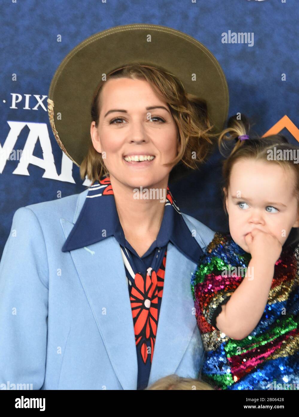 Hollywood, California, USA 18th February 2020 Singer/songwriter Brandi Carlile and daughter Elijah attend Disney Pixar 'Onward' World Premiere on February 18, 2020 at the El Capitan Theatre in Hollywood, California, USA. Photo by Barry King/Alamy Live News Stock Photo