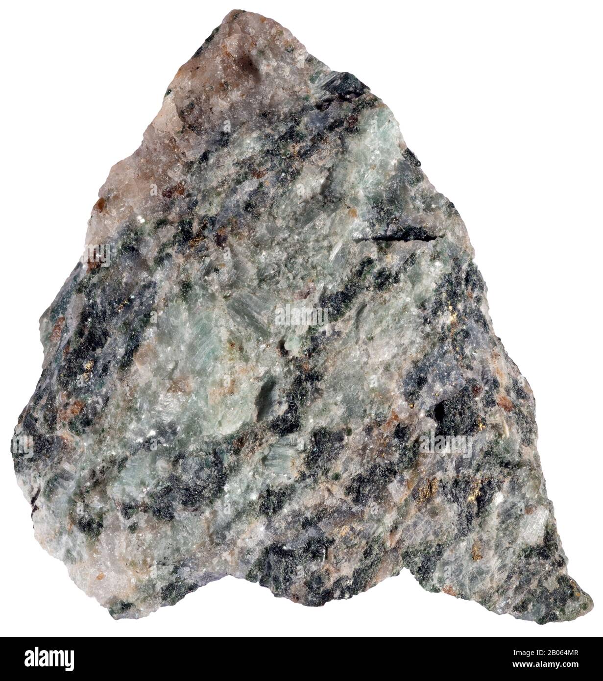Augen Gneiss, Non Foliated, Oka, Quebec Augen Gneiss is a coarse-grained gneiss resulting from metamorphism of granite. Stock Photo