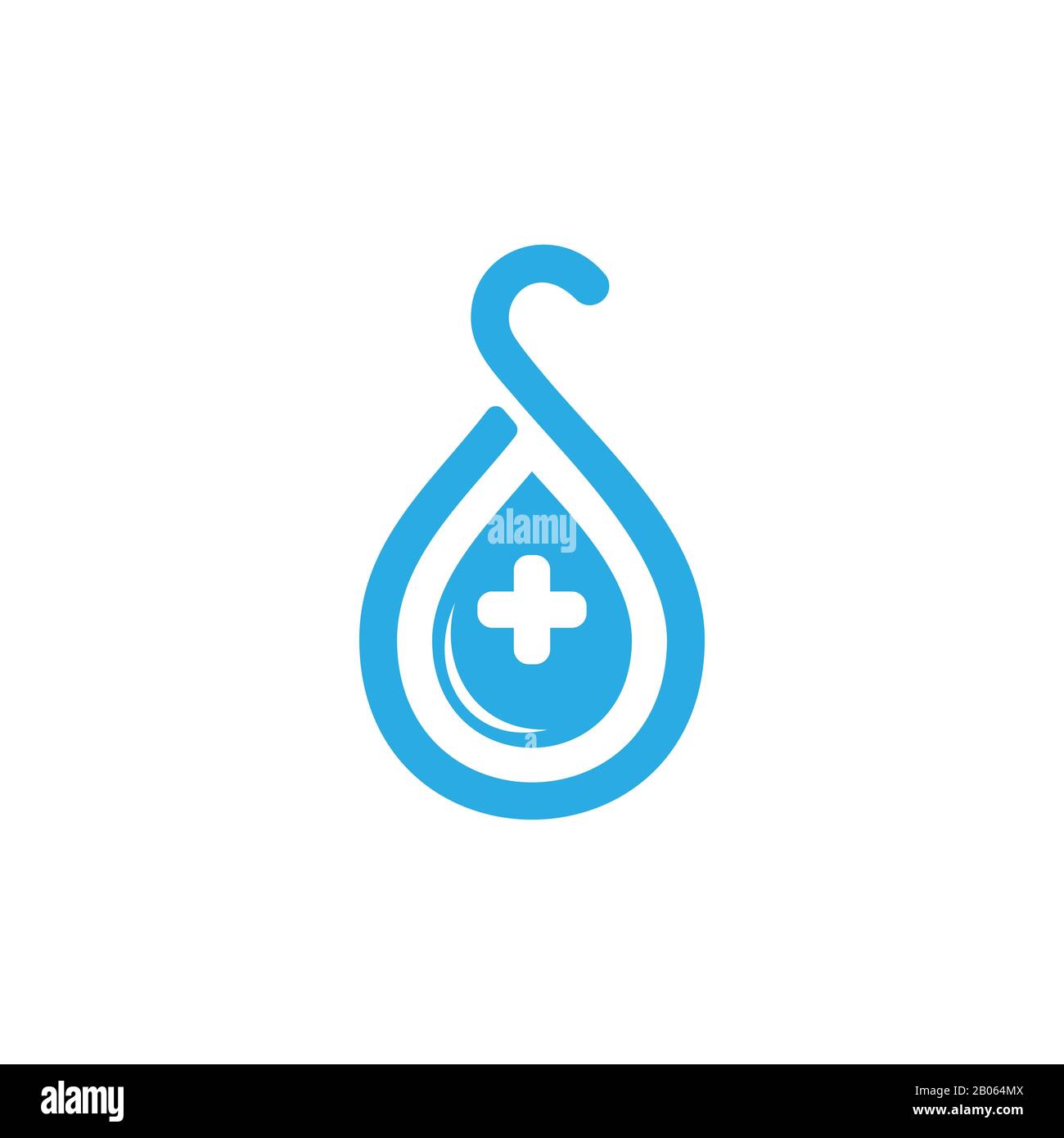 letter s plus medical water drop logo vector Stock Vector
