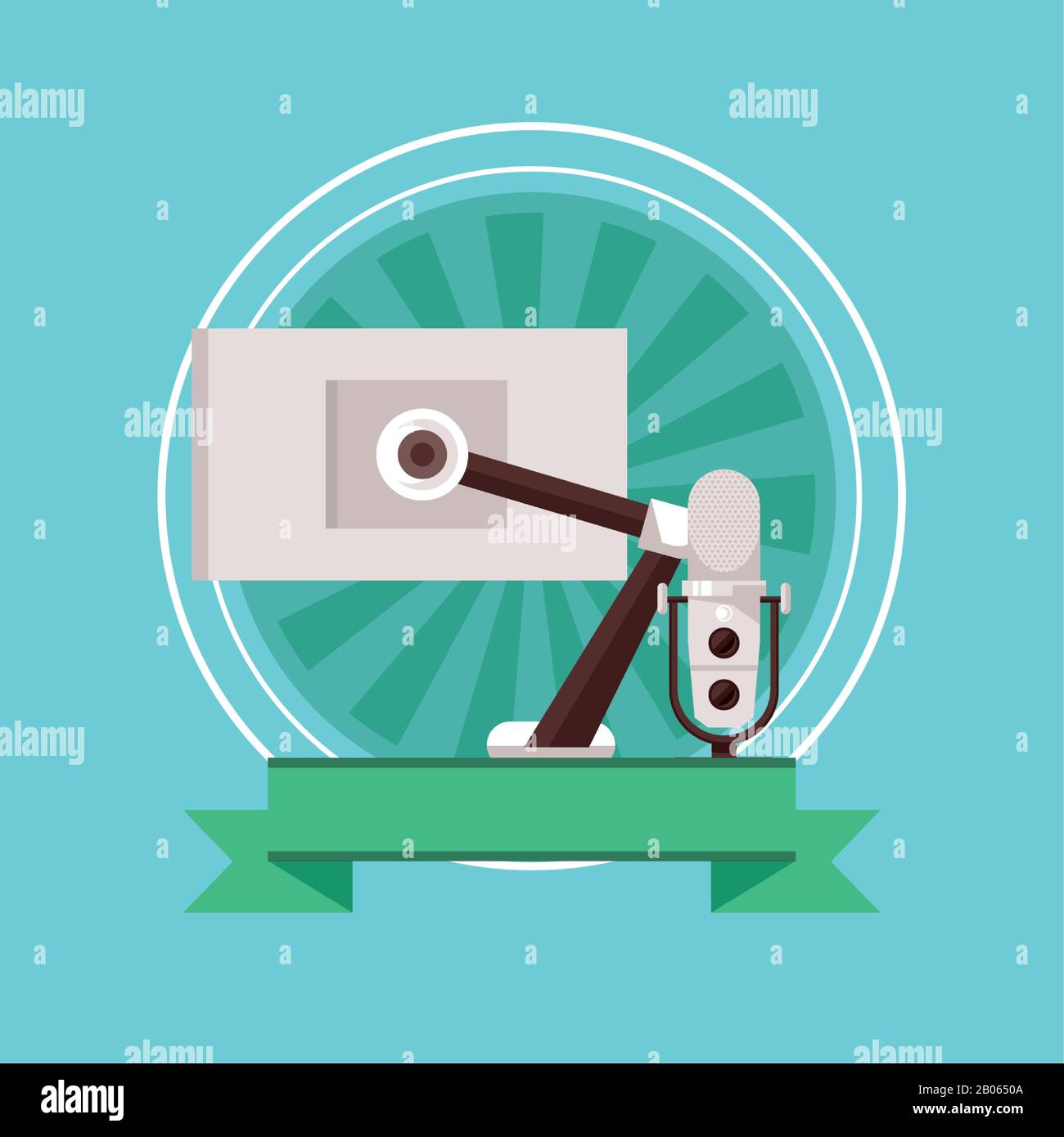 radio microphone retro with desktop Stock Vector Image & Art - Alamy