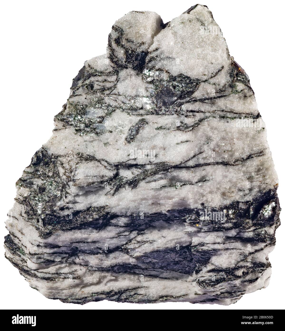 Banded Dolomite, Evaporite, Estrie, Quebec Dolomite is an anhydrous carbonate mineral of calcium carbonate Stock Photo -