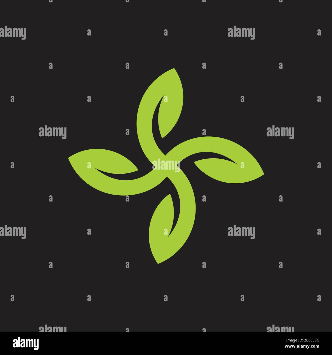 abstract propeller green leaf geometric logo vector Stock Vector