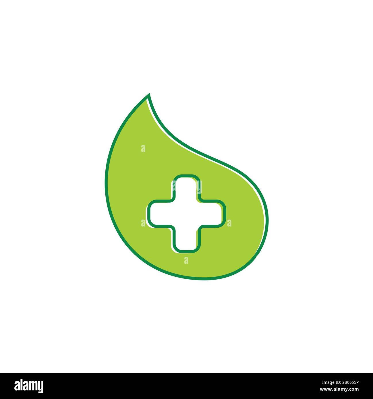 plus medical leaf shape simple logo vector Stock Vector Image & Art - Alamy