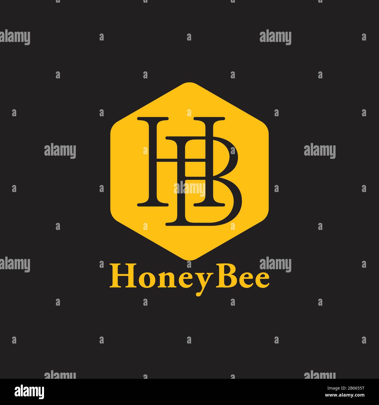 letter hb linked line logo vector Stock Vector