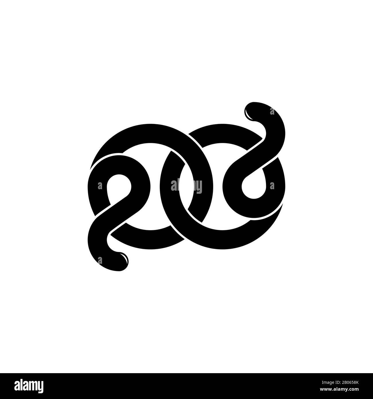 abstract letter pd simple loop curves line logo vector Stock Vector